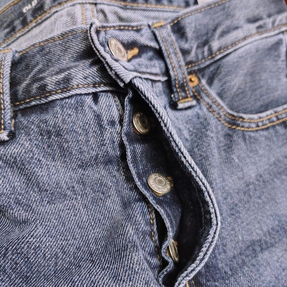 Old Navy Slouchy Straight Distressed High Rise Women's Sz 4 Button Fly Jeans - Picture 3 of 5